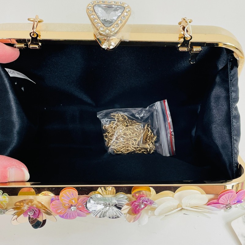 Rhinestone Beaded Sequined Floral Evening Handbag Wedding Party Clutch Purse New gallery