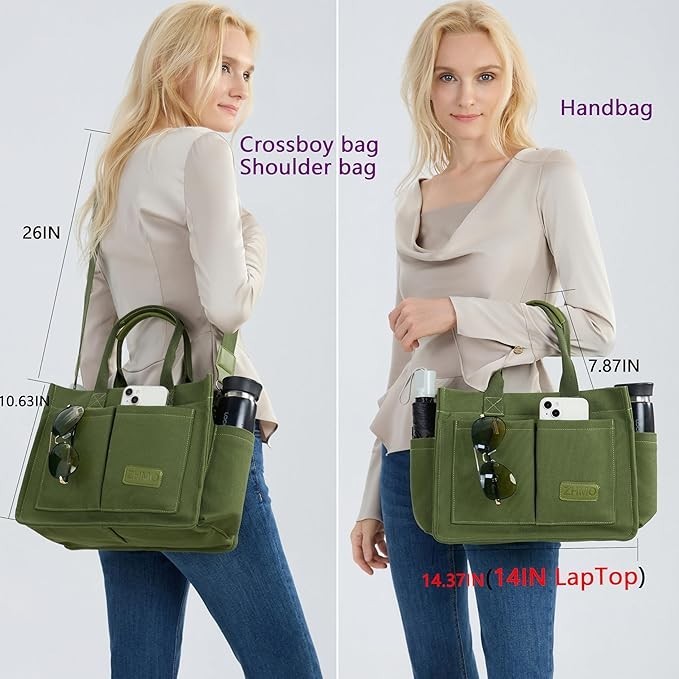 ZHMO Canvas Tote Bag for Women,Women's Bags Crossbody Bags Work Laptop Tote Bag gallery