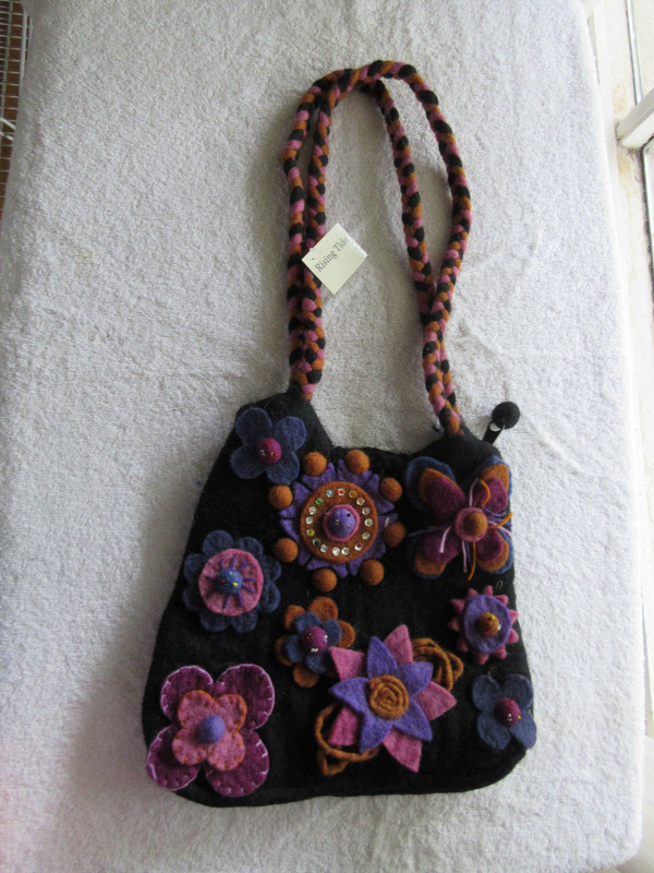 Purse-Rising Tide-100% Wool w/cotton lining-Made in Nepal-Handmade-Hand Wash