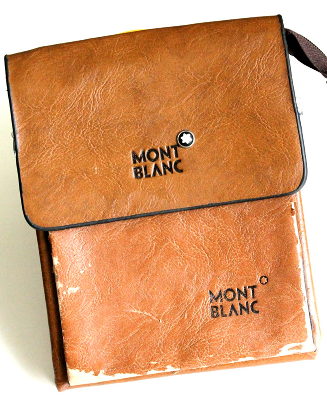 Mont Blanc Veritical Shoulder Bag – Brown Leathe 9 X 7 inches #3241