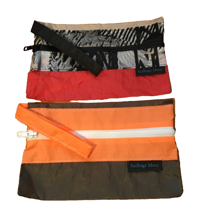 2 SAILBAGS MAUI CLUTCH PARACHUTE MATERIAL VINTAGE 9X5.5 INCHES. TRAVEL