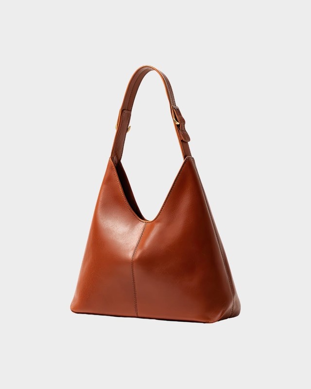 Genuine Leather Shoulder Bag Women Tan Hobo Tote Handcrafted Sialkot Pakistan