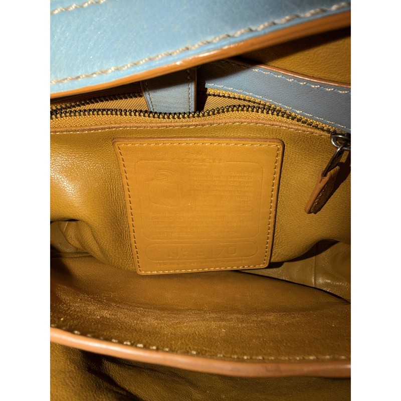 Coach 1941 Saddle 23 Cornflower Blue Glovetanned Leather 75th Anniversar G2U gallery
