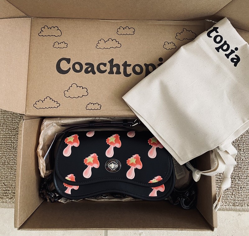 NWT COACH COACHTOPIA MUSHROOM PRINT WAVY DINKY CL760