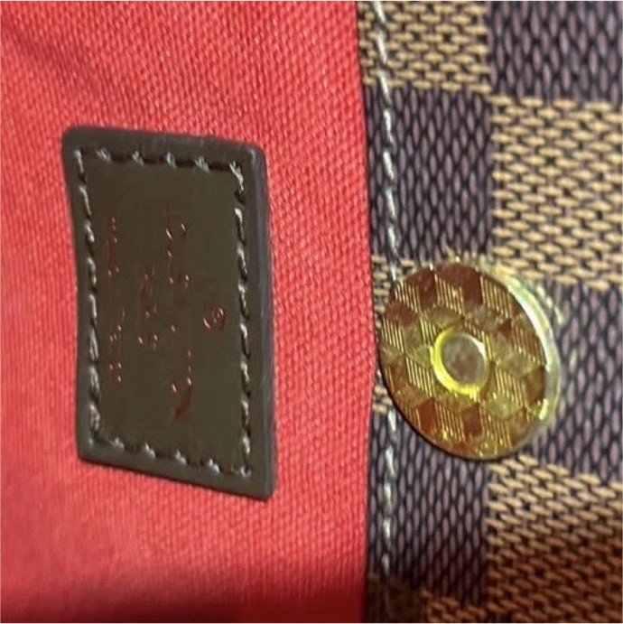 Louis Vuitton Damier Ebene Shoulder Bag Zip Detachable Strap Red Lining Gold