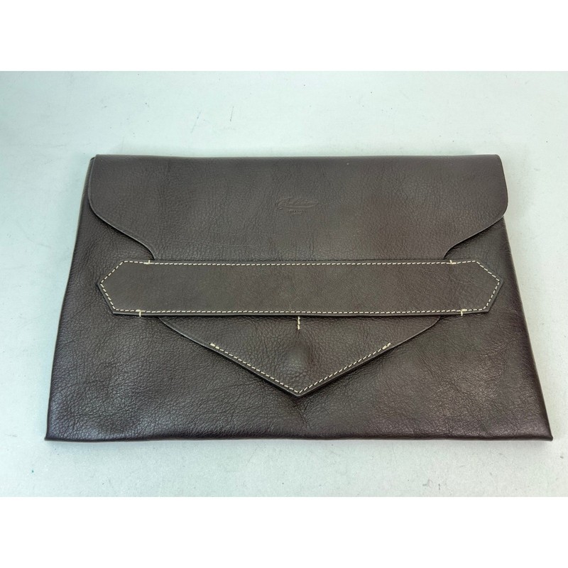 Boldrini Selleria Genuine Leather Clutch Made in Italy Brown Envelope Bag