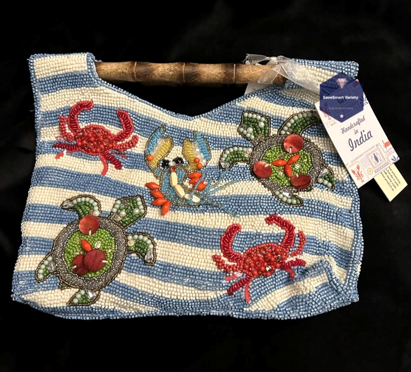 New Release Handcrafted in India Ocean Sea Creature Clutch Beaded Bag Viral