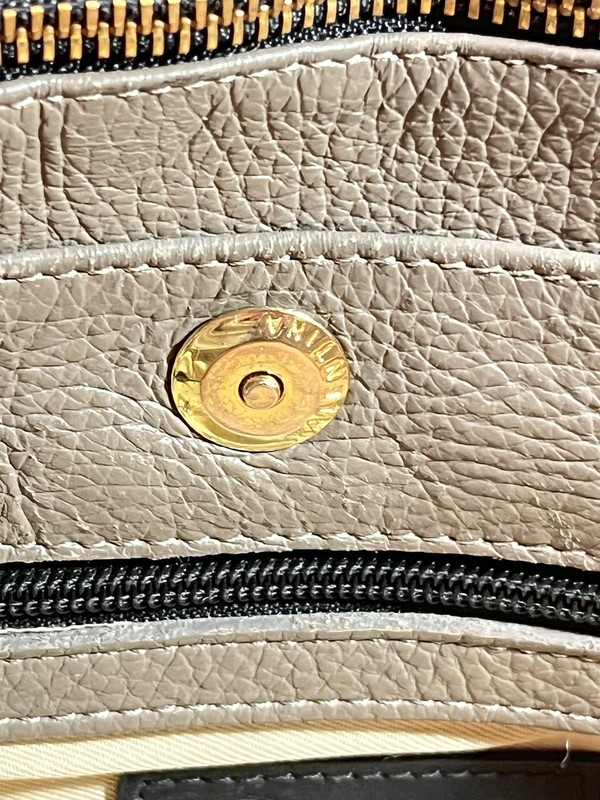 VALENTINA Italy Elegant Pebbled Leather Triple Entry Crossbody Bag Gold Hardware gallery
