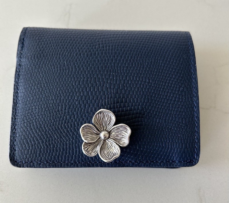 Brighton Everbloom Small Wallet Navy T2275N Ink $210 NWT Micro Crossbody 🪁