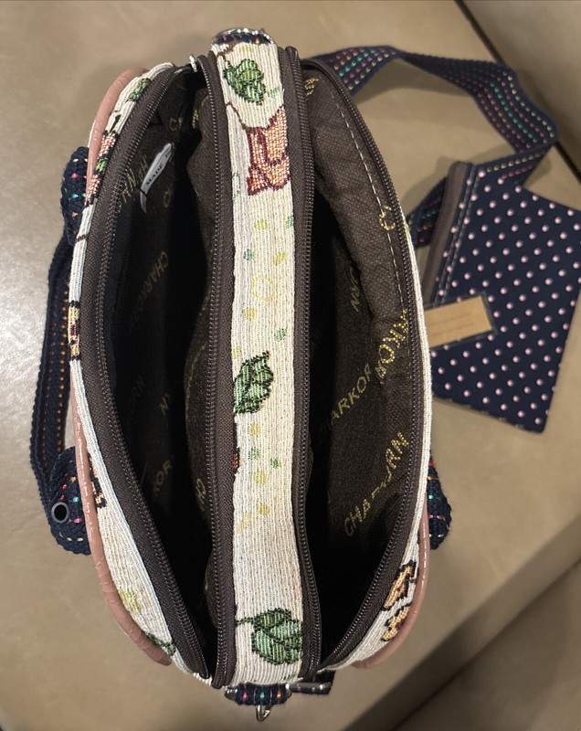 New Tapestry Owls Purse & Coin Purse Bag Handles Zipper Crossbody Charkorn CUTE gallery