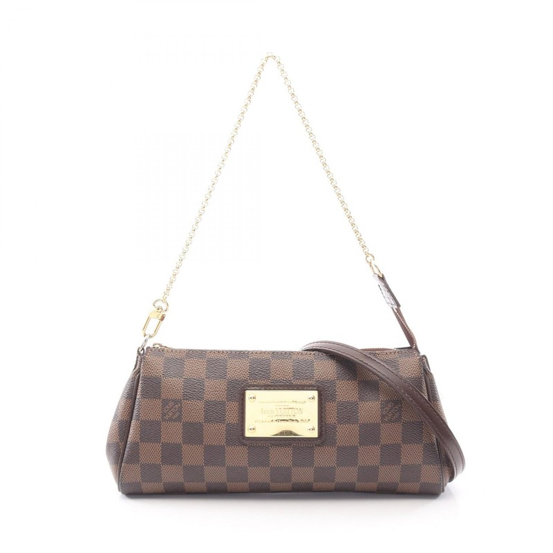 LOUIS VUITTON Eva Shoulder Handbag N55213 Damier canvas leather Brown Ebene Used