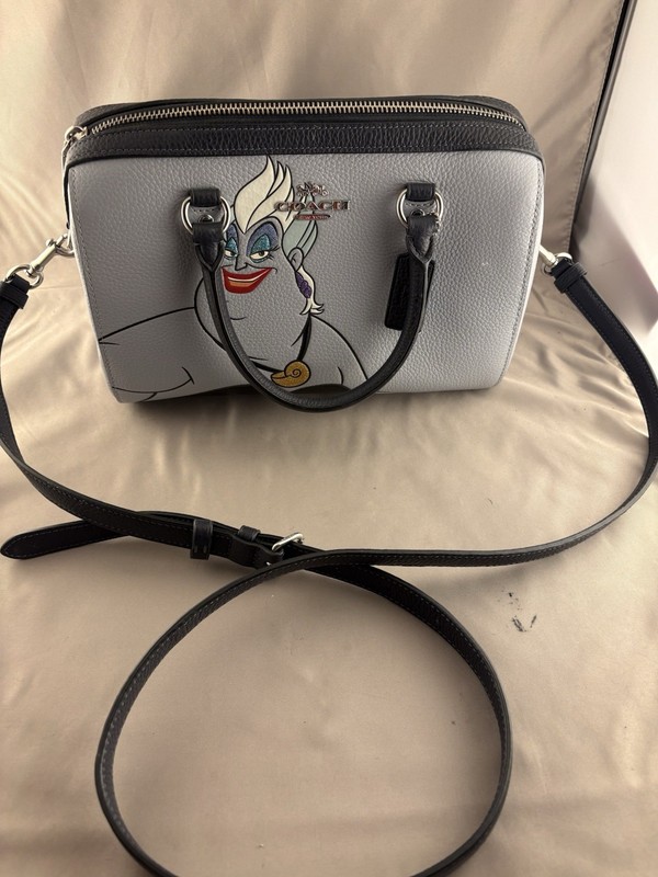 Coach Disney X Coach Rowan Satchel With Ursula Motif-Silver/Ice Blue Multi 🔥