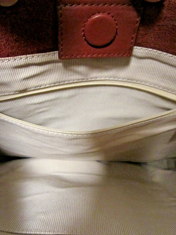 Margot New York Kaye Bucket Tote Suede Leather Burgundy Purse/Bag NWT gallery