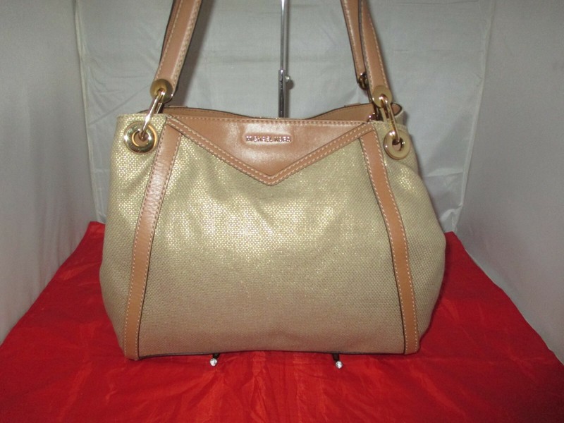 Michael Kors Raven Pocket Shoulder Tote, Hobo, Satchel $278 Pale Gold #2870 gallery