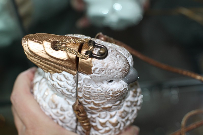 TIMMY WOODS RARE COCKATOO BIRD PURSE MINAUDIERE CLUTCH SHOULDER BAG CARVED gallery