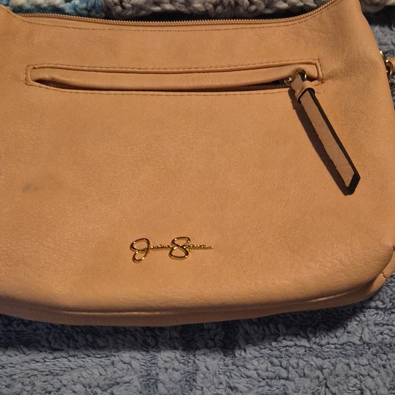 Jessica Simpson Women’s peach Shoulder Bag Zip Gold Hardware Animal Print Lining