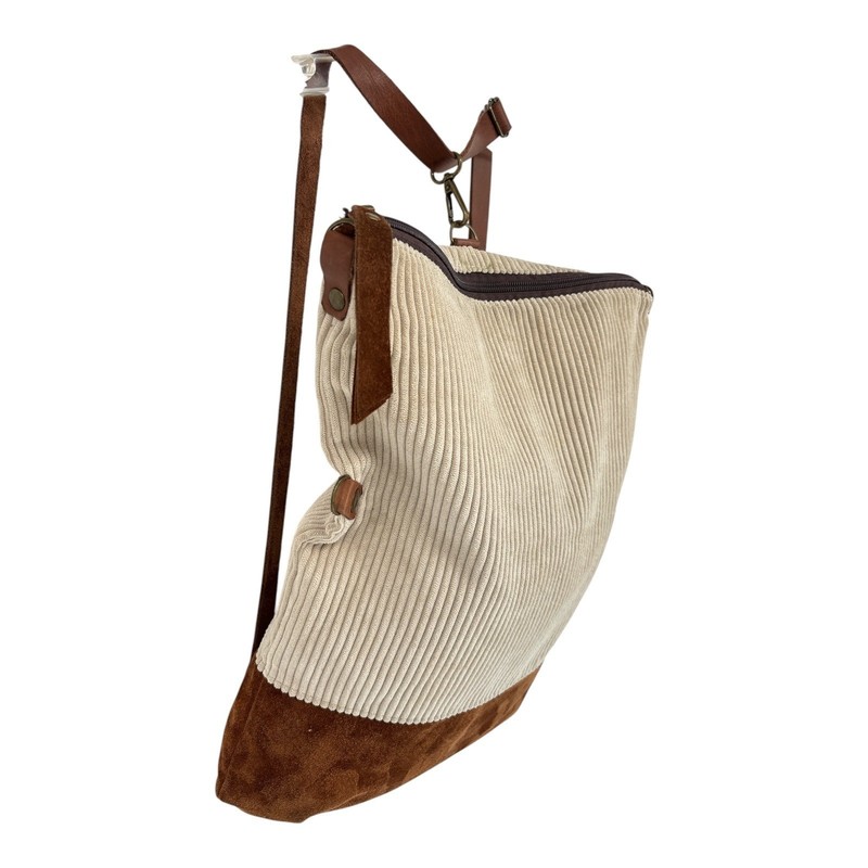 Convertible Crossbody Backpack Bag Brown Corduroy Boho Slouchy Utility gallery