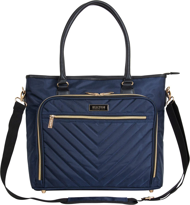 Chelsea Quilted Chevron 15" Laptop & Tablet Business Tote with Removable Shoulde