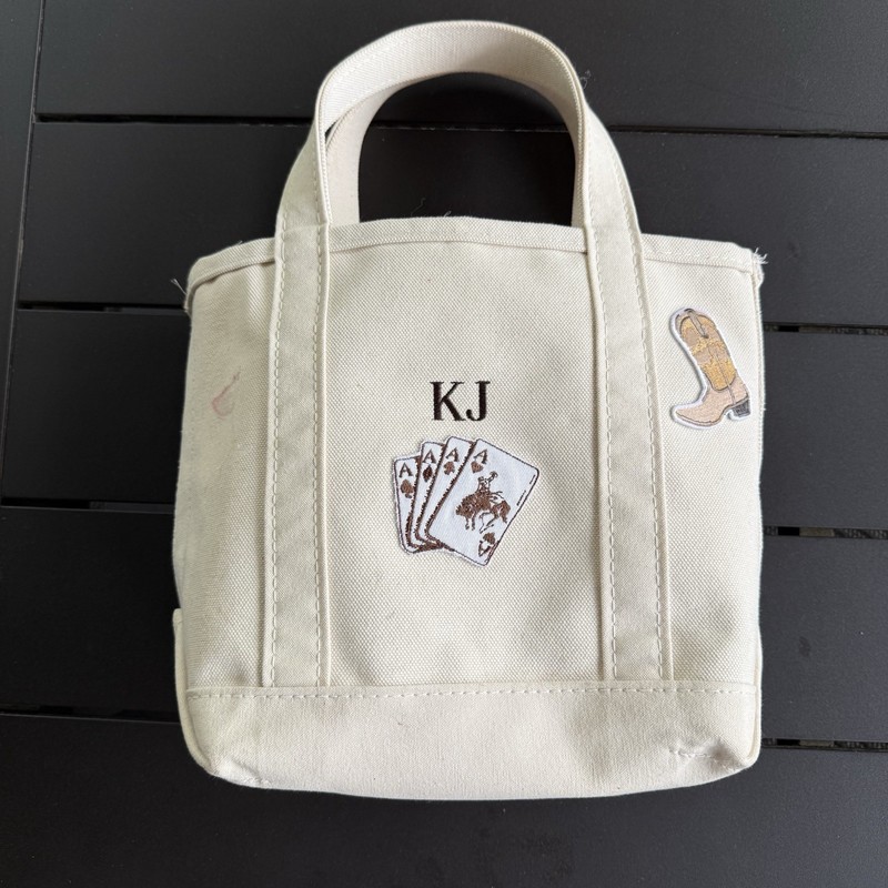 L.L Bean Boat And Tote Canvas Bag 100% Cotton Cream