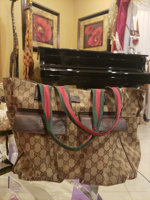 Gucci Tote canvas bags Size 12″L x 14″W x 6″D Strap 8″ L