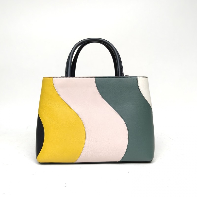 FENDI PETITE 2JOURS Small Size Colorblock Calfskin Shoulder Bag gallery