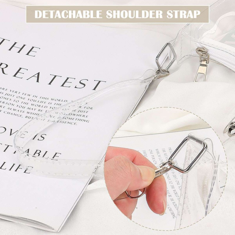 Women Mini Transparent Bag PVC Stadium Approved Sports Handbag Purse Zipper gallery