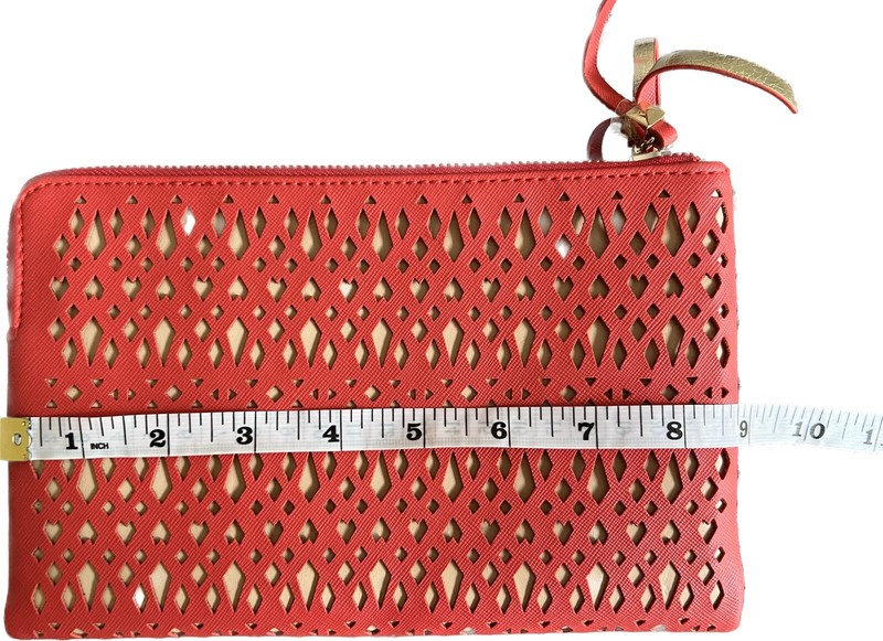 STELLA & DOT “Hello Gorgeous” CORAL GOLD FOLDING CLUTCH WALLET gallery