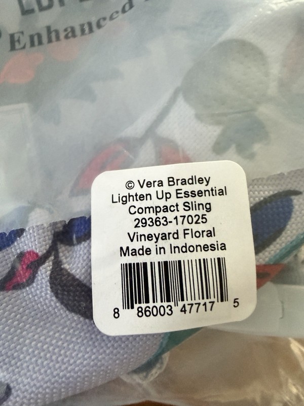Vera Bradley Lighten Up Essential Compact Mini Sling Vineyard Floral NWT gallery