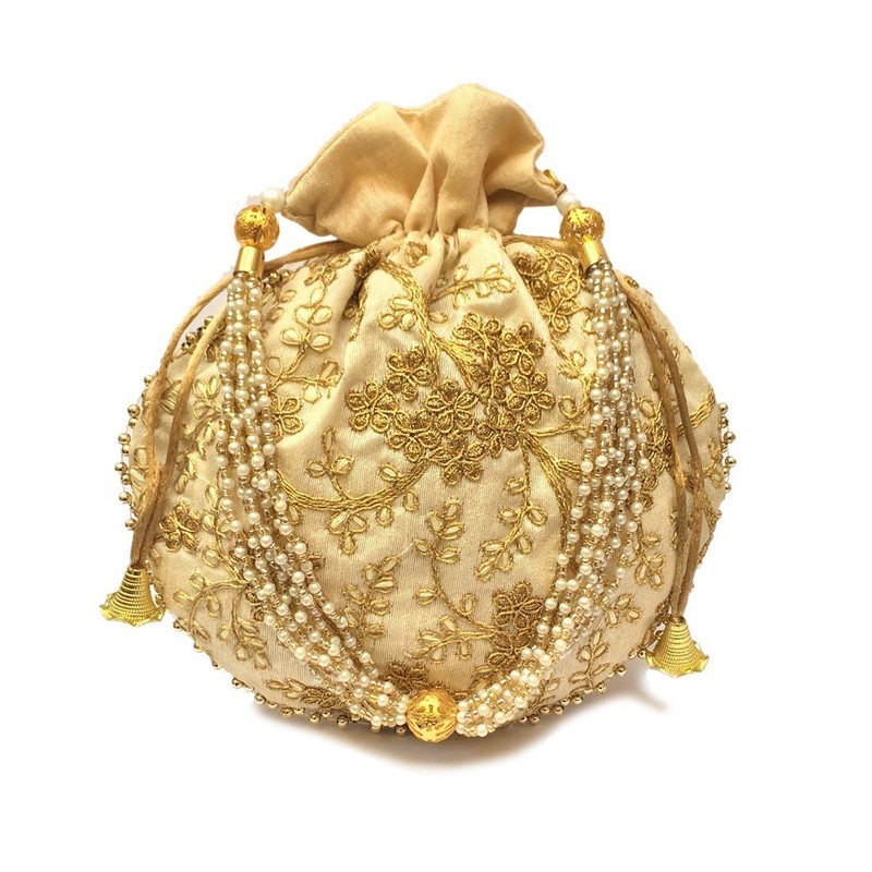 Handmade Indian Potli Bag Embroidered Wedding Party Clutch Purse for Women gallery