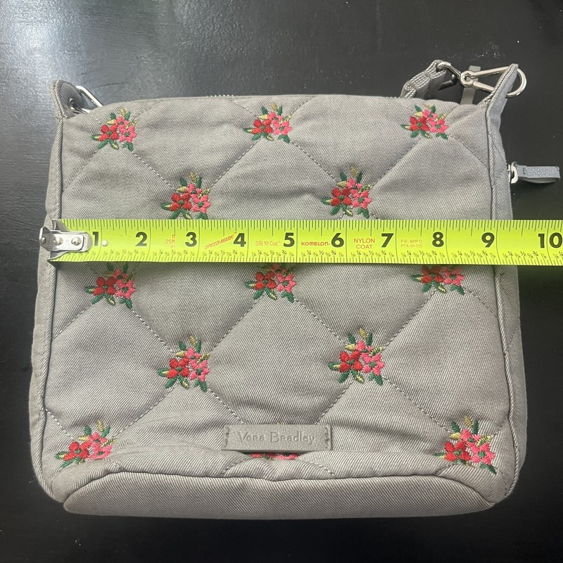 Vera Bradley Carson Hobo Crossbody Denim Gray Embroidered Shoulder Bag gallery