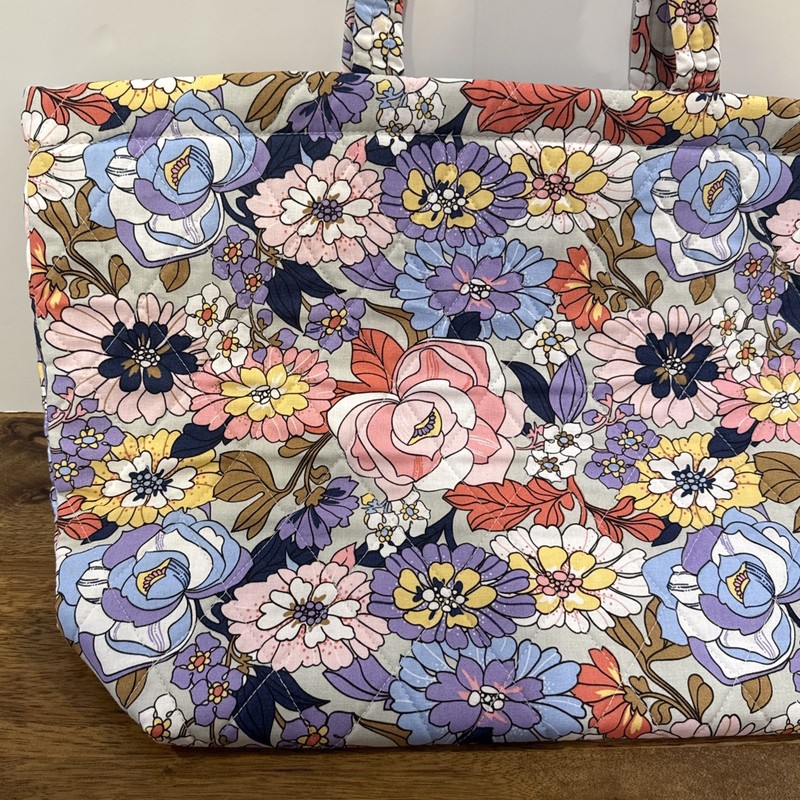 Aloha Blooms Oyster Mushroom East West Tote Bag Carry On Vera Bradley NWT $109 gallery