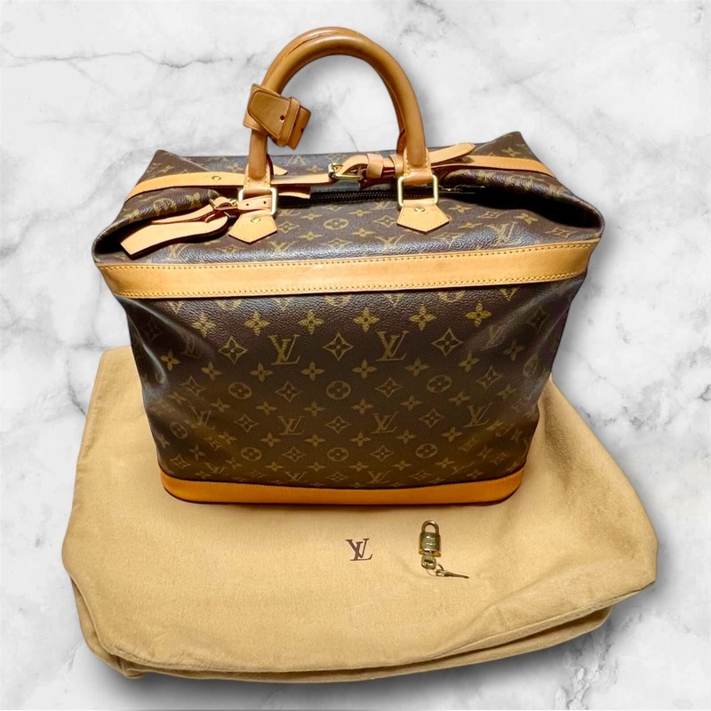 LOUIS VUITTON Cruiser40 Monogram Canvas Travel Bag w/ Lock Key Name Tag Dust Bag