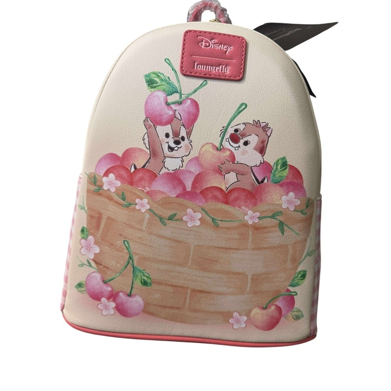 Loungefly Disney Chip n Dale Cherry Basket Mini Backpack NWT Soft Tag