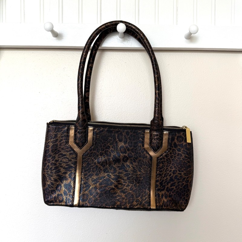Hobo The Original Leather Leopard Print Shoulder Bag Y2K Style