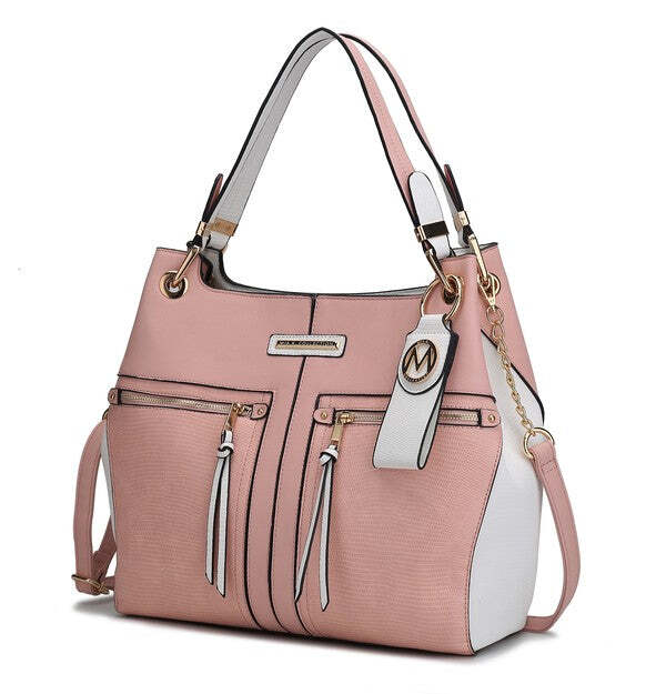 MKF Sofia Tote with Keyring, 14x13x4.5 Inches, Three Zippered Pockets