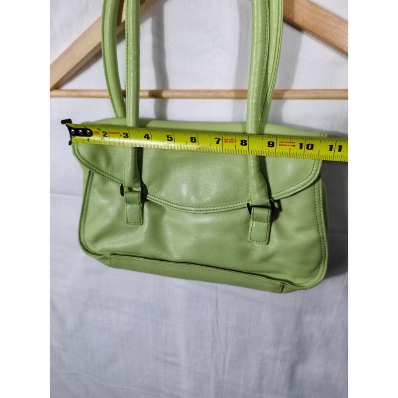 Osgoode Marley Lime Green Leather Bag Y2K Baguette Shoulder Purse Vtg Pop Color gallery