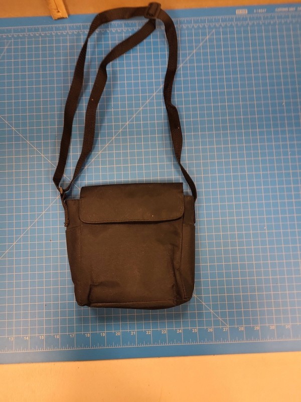 Black Canvas Crossbody Bag Adjustable Strap Small Messenger Travel Shoulder Purs
