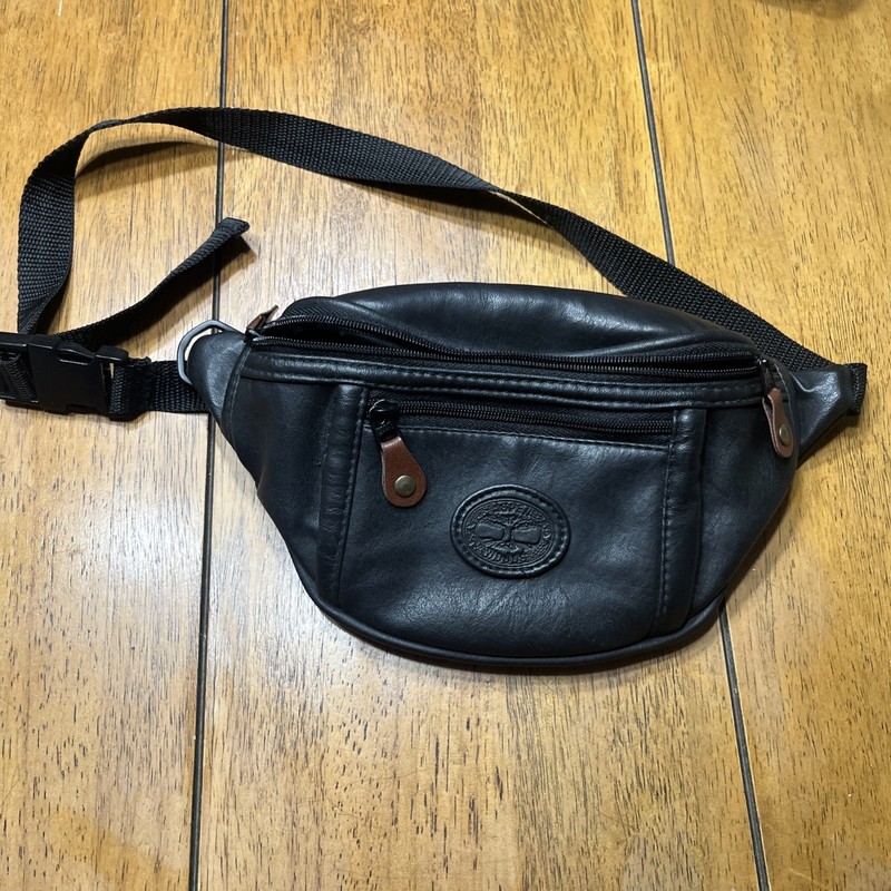 Vintage Aspen Woods Black Faux Leather Fanny Pack Fest Bag Tandem Bag California