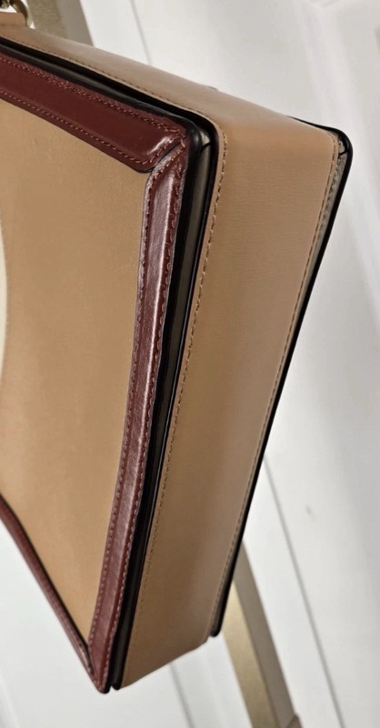 072. Coach Hutton Colorblock Shoulder Bag - Brass/Taupe Ginger Multi - MSRP $395 gallery