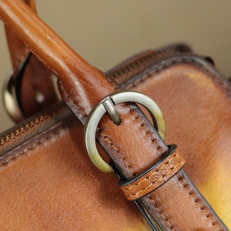 Hand painted Genuine Leather Purse Shoulder Bag for Women Fashion Crossbody Bag gallery