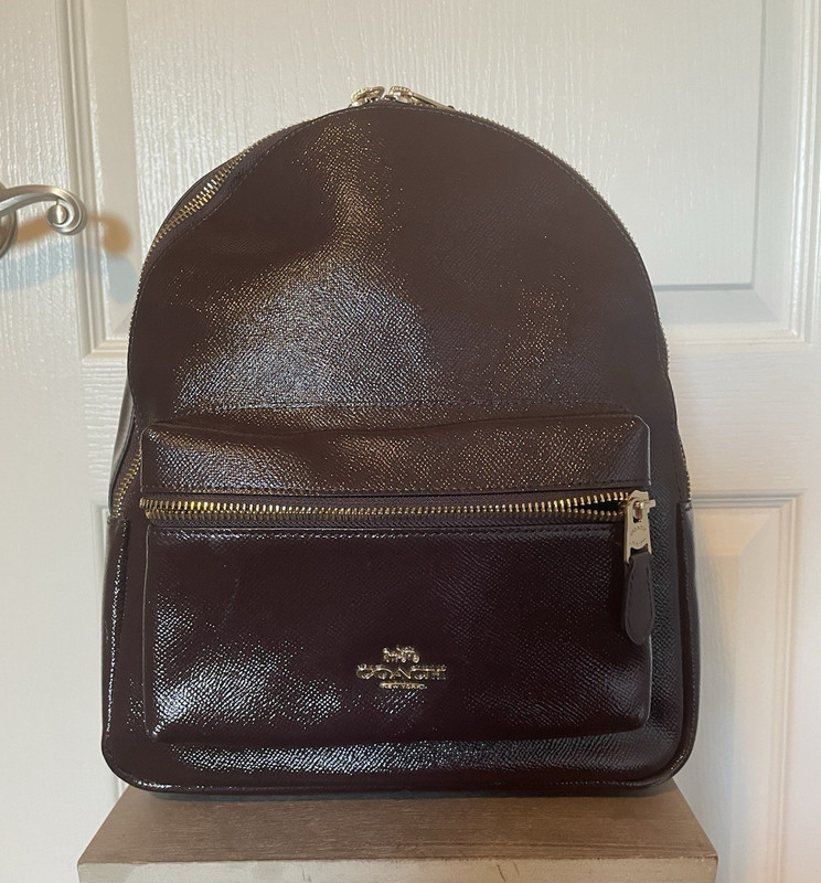 Coach Brown Women’s Backpack Gold Hardware Zip Closure Front Pocket, Adjustable