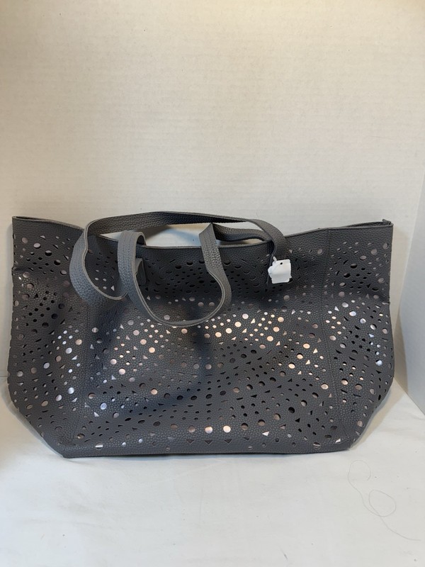 Bath and Body Works Grey Tote Bag Purse Zipper Closure – Excellent Condition