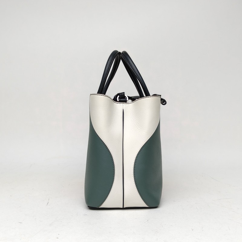 FENDI PETITE 2JOURS Small Size Colorblock Calfskin Shoulder Bag gallery