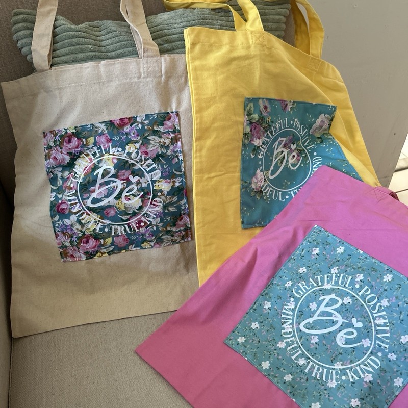 Handmade Tote Bag Inspirational Quote 14x 14