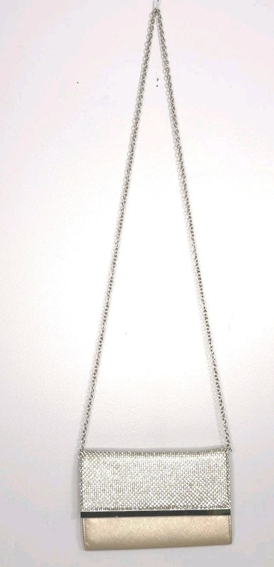 Estee & Lilly Gold Rhinstone Clutch Chain Shoulder Strap Purse Prom Wedding