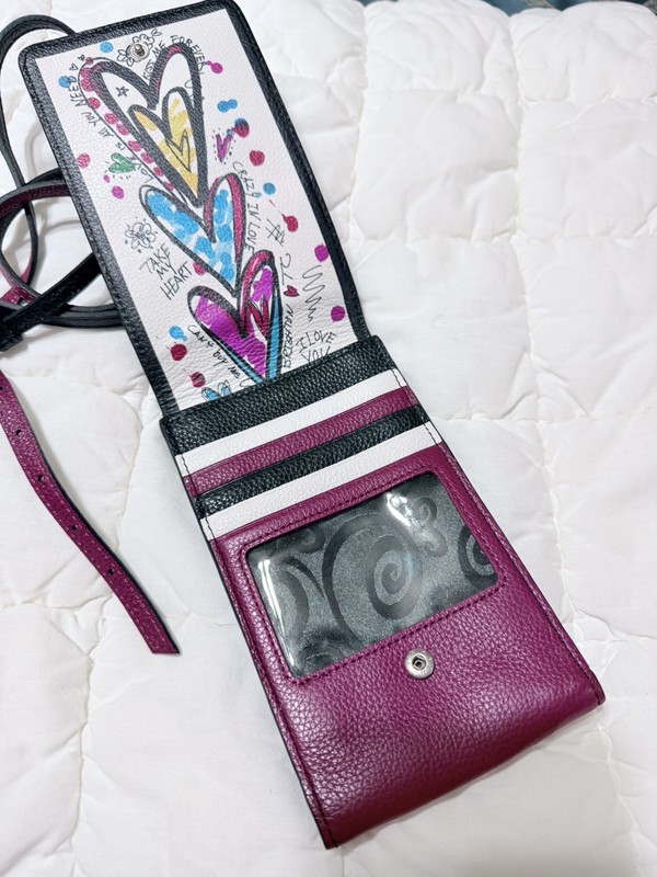 Brighton The Art Of Love Phone Organizer Bag Wallet Purse Hearts ❤️ gallery