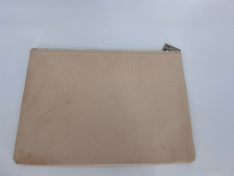 Edie Parker Heart Zip Pouch Vermillion Hearts Front Neutral on Back 11.5Wx8Hx1D gallery