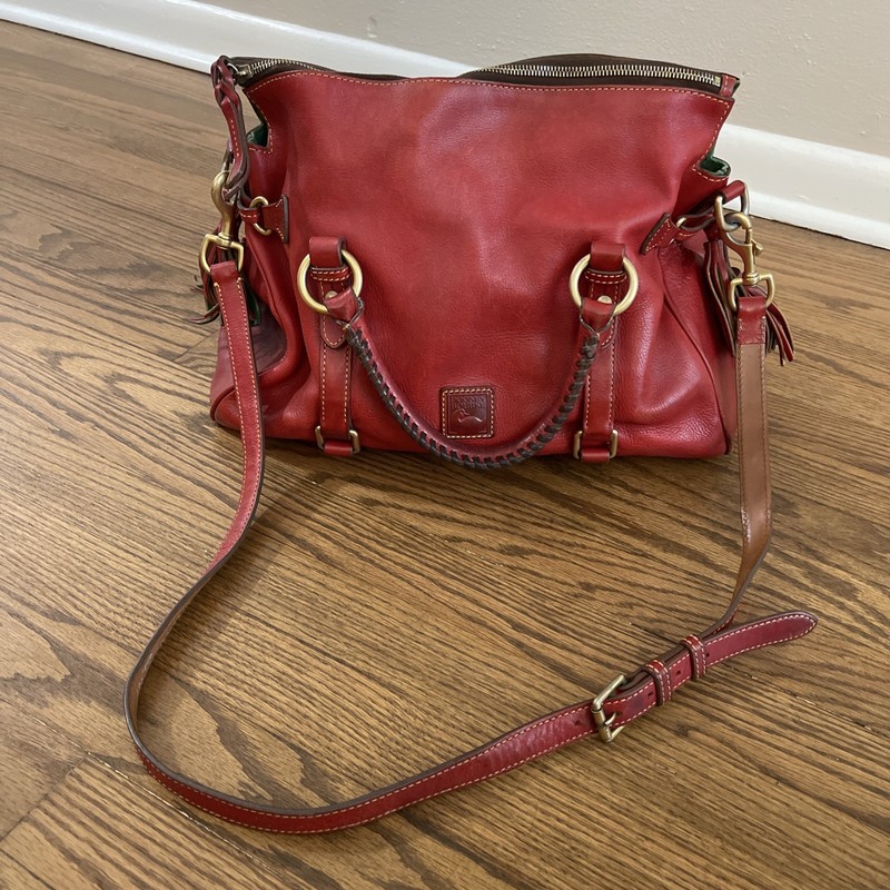 Dooney & Bourke Smooth Florentine Leather Satchel in Bordeaux