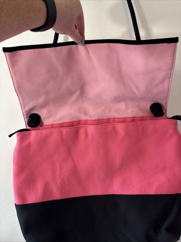 Victorias Secret Pink Black Neoprene Insulated Cooler Tote Picnic Beach Bag gallery