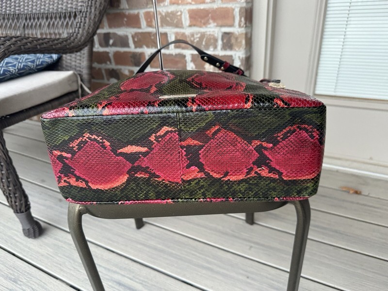 NWT Brahmin Isabella Garland Grove Shoulder Bag- Snake red/green black/pink gallery